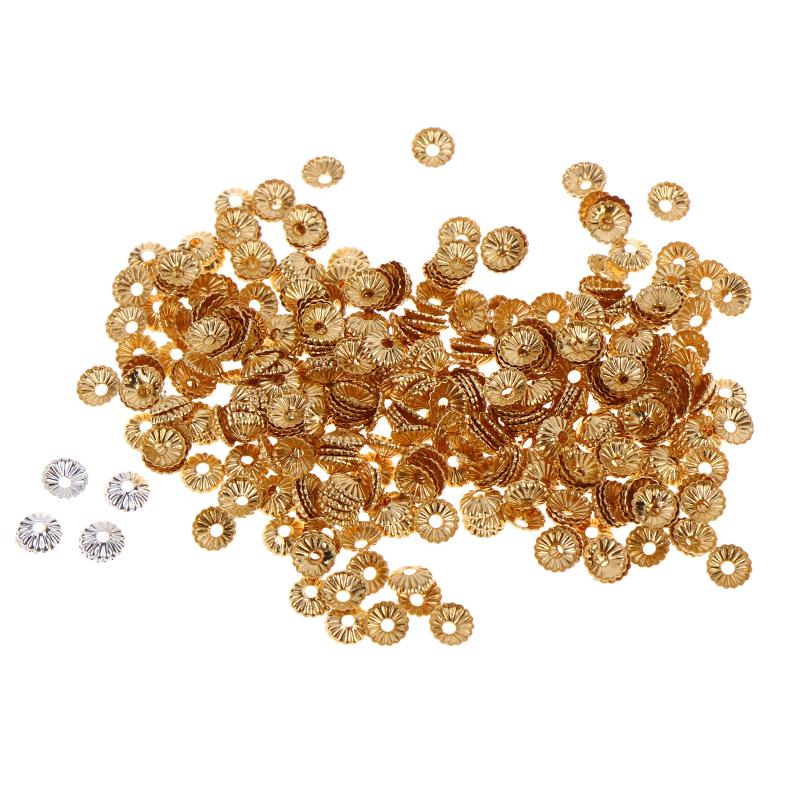 400Pcs 4Mm Flower Socket Bead Hat Accessories For Diy Bracelet Jewelry Findings Hollow Spacer Beads Handmade Material