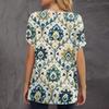 Women's Printed Short Sleeve Round Neck Retro Short Sleeve Summer Loose Tops Tops Women's Summer T-Shirts