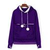 Women'S Autumn Winter Fleece Hoodie Korean Chic Streetwear Large Pocket Pet Holder Sweatshirt Warm Solid