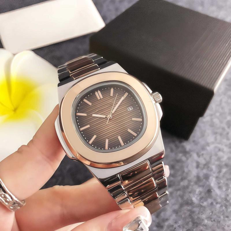 Stainless Steel Band Mens Square Quartz Watch With Date Display Luminous Hands Unisex Sport Style
