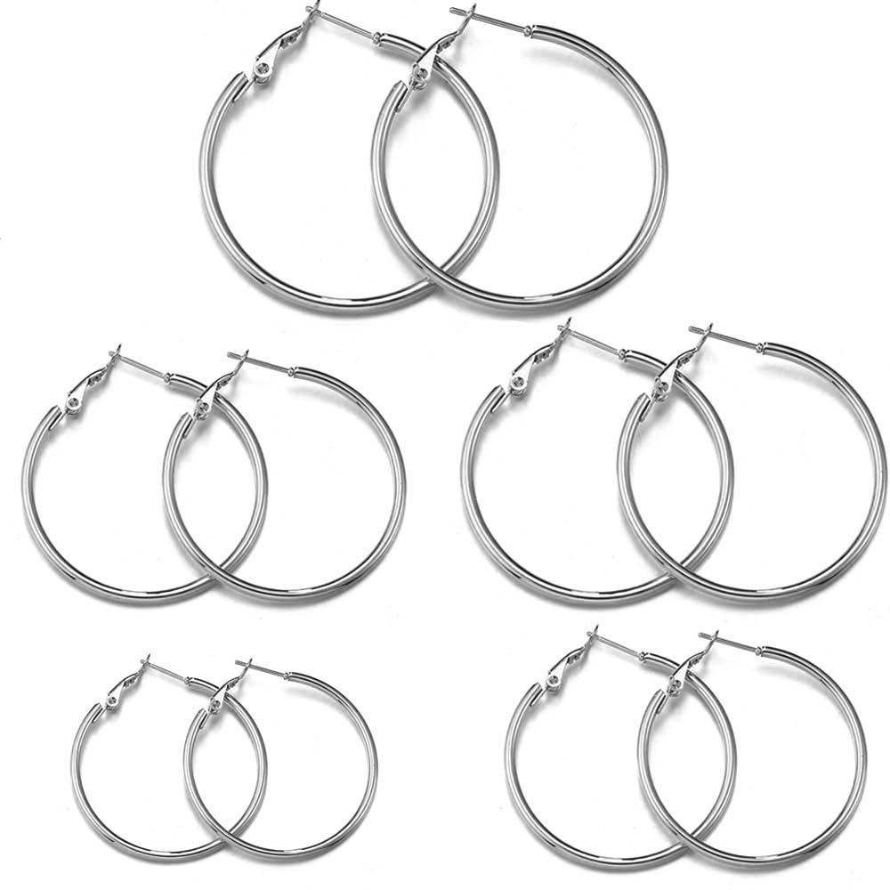 

3pairs 1pair Stainless Steel Round Big Circle Hoop Earring Bases Hoops Dia. 3cm to 7cm Earring Women Jewelry Making DIY Material 30mm-1pair