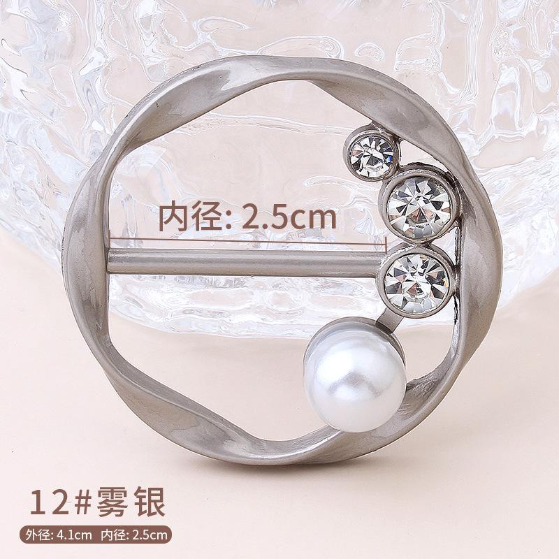 T-Shirt Saum Geknoteter Broschenring Kleidung Accessoires Mode Perlen Taille Metall Ecke Geknoteter Verschluss Seidenschal Hemden Schnallen