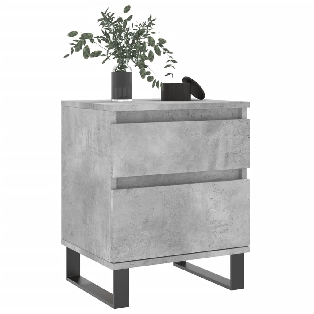 Nightstand Concrete Gray 40 X 35 X 50 Cm Particleboard
