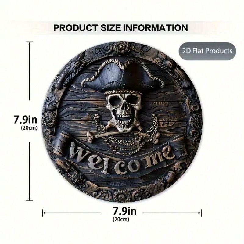 Retro Round Metal Tin Sign Wall Art Decor for Garage Kitchen