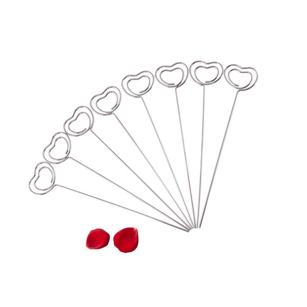 50 X Silver Photo Card Picture Memo Paper Note Display Clip Holders