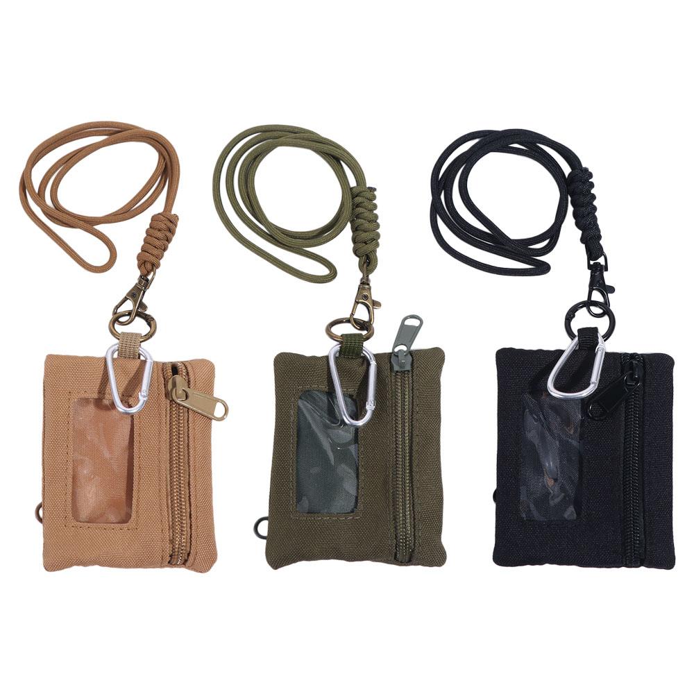 Solid Color Hanging Neck Wallet Multifunctional Small Storage Bag Zipper Bag