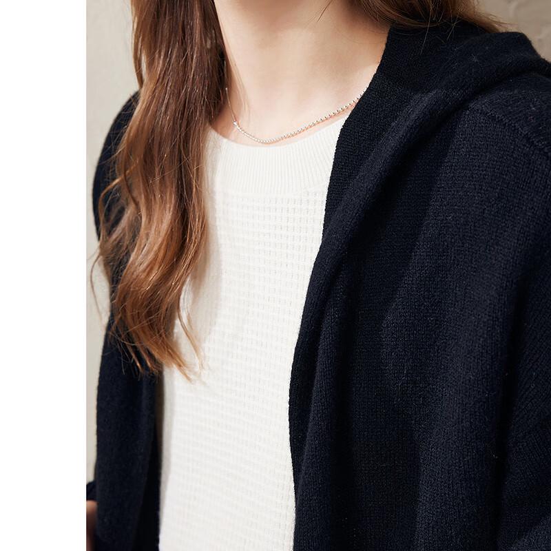 Women's Hooded 100% Wool Knit Cardigan