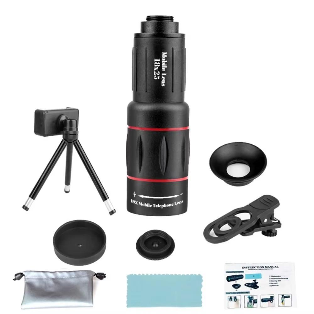 

Монокулярный телеобъектив универсальный HD зум оптический объектив для сотового телефона со штативом 18X