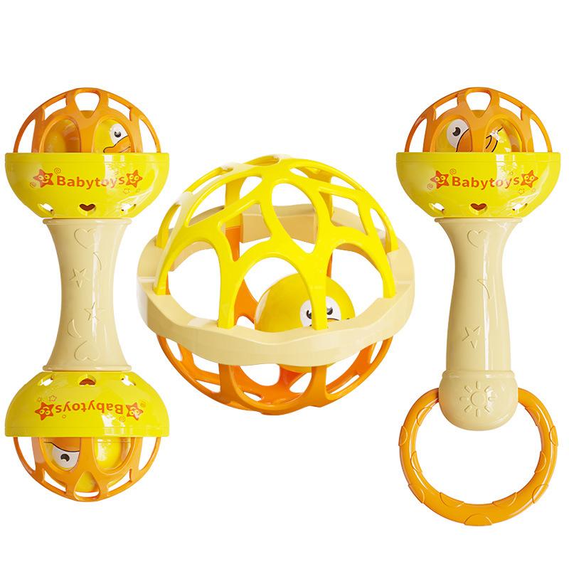 Baby Toy Clutch Ball Rattle Stick Fitness Soft Rubber Ball Newborn Early Education Grip Sand Hammer Toy