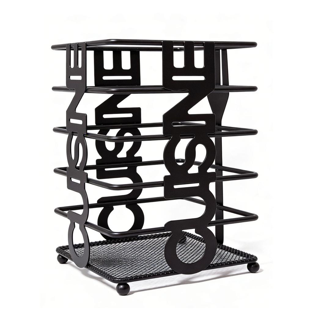 Countertop Utensil Holder Matte Black Modern Multifunctional Metal Cutlery Drainer for Forks Spoons Cooking Utensils