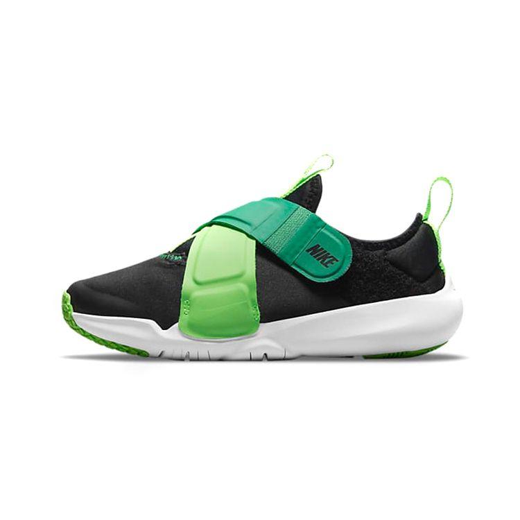 Nike Flex Advance Slip-On Velcro Low-Top Kids Running Shoes Kids Sneakers Black Green CZ0186-004