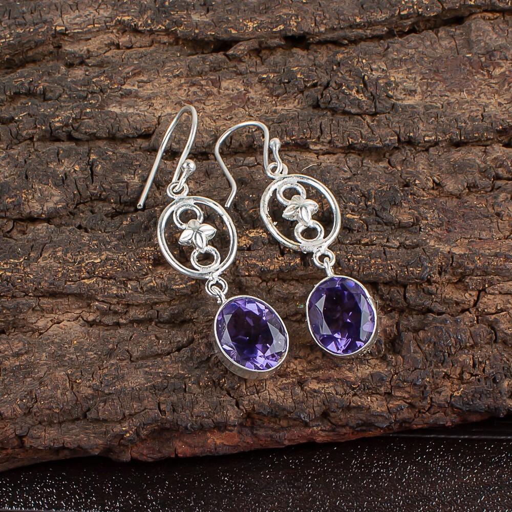 

Иолит Драгоценный Камень Серебро 925 пробы Ювелирные Изделия Ручной Работы Серьги 2,00 Подарок Для Нее EE-17-9