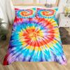Tie Dye Soft Duvet Cover Quen Psychedelic Spiral Beding Set Boho Rainbow Ink Art Warm Comforter Cover Microfiber Tripy Exotic Bed Linen Set