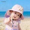 Kids' Summer Sun Hat - Cartoon Rabbit Design, Adjustable, Quick-Dry, Lightweight, with Optional Boys' Shawl