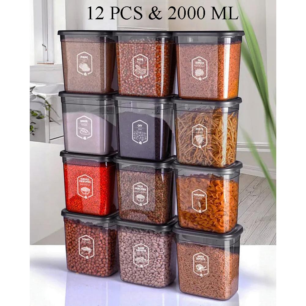 Luftdichte Lebensmittelaufbewahrungsbehälter-Sets – Transparenter BPA-freier Vorratskammer-Organizer, Stapelbare auslaufsichere Snackgläser für die Küche