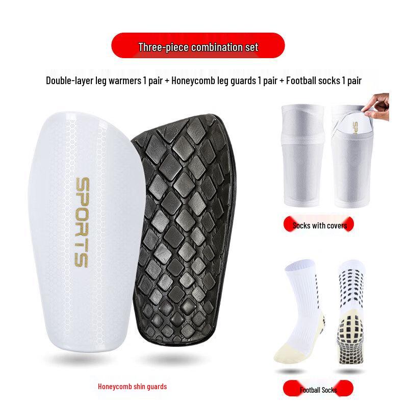 Honeycomb Football Shin Guard & Sock 3-Piece Set