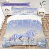 Fantasy Realistic Unicorn Pattern Bedding Uilt Set Uilt Cover Pillowcase Home Decoration Birthday Gift (1 * Duvet Cover + 2 * Pillowcase Without Core)