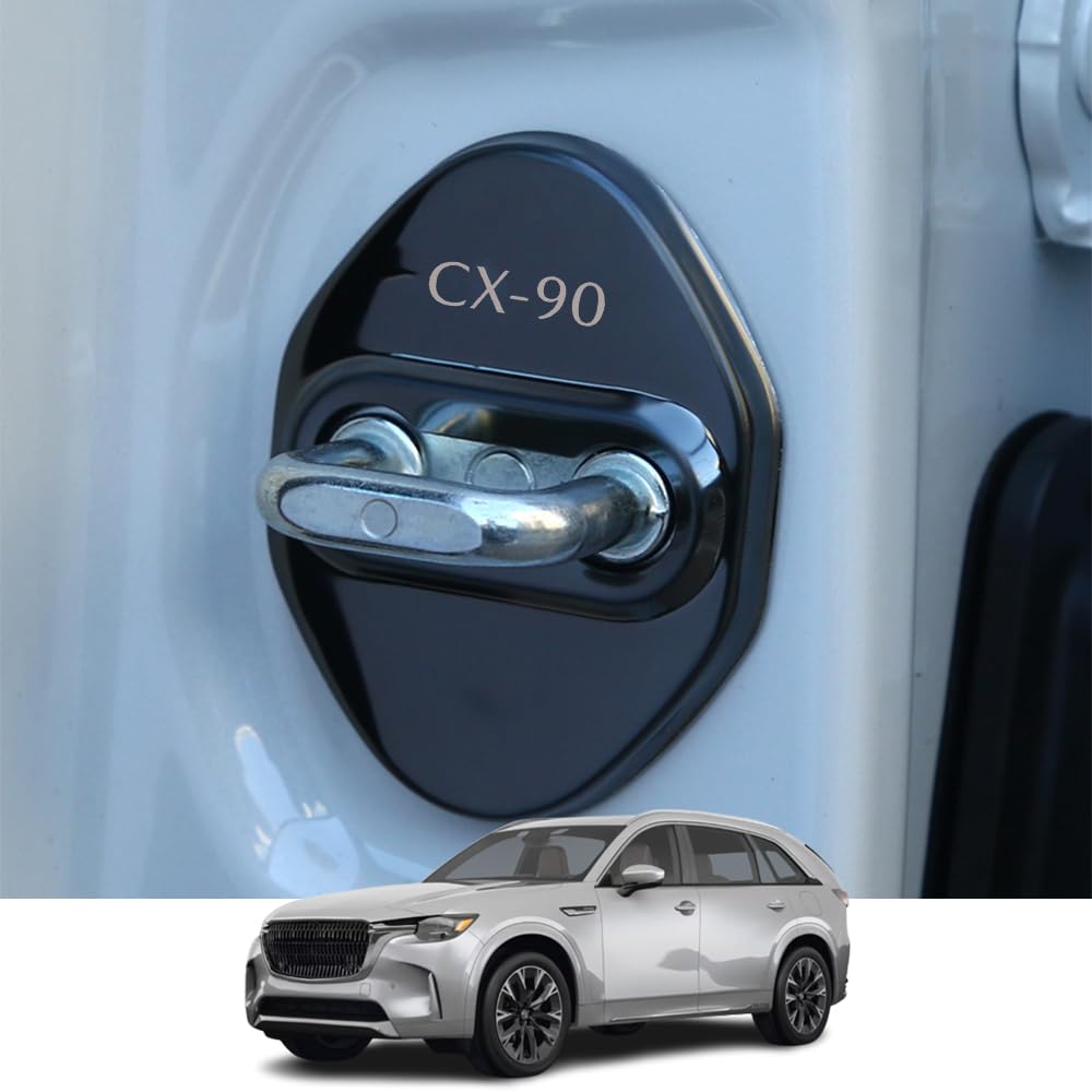 

Kakash Custom Interior Accessories for Mazda CX-90 CX90 2024 2025 Stainless Steel Car Door Lock Latches Cover,Door Lock Protector Car Door Latch чёрный