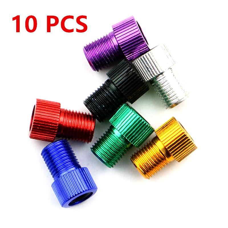 

10 шт. Адаптер для велосипедного клапана из алюминиевого сплава, колпачки для крышки камеры дорожного велосипеда