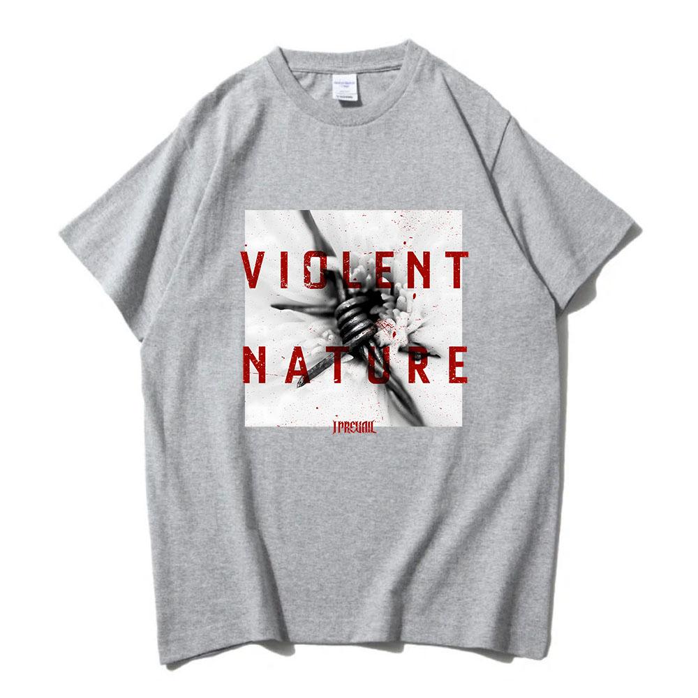 VIOLENT NATURE ALBUM COVER T-SHIRT Rockband I Prevail Punk T-Shirt Kurzarm Baumwolle Lockeres T-Shirt Grafik-Kleidung Tees