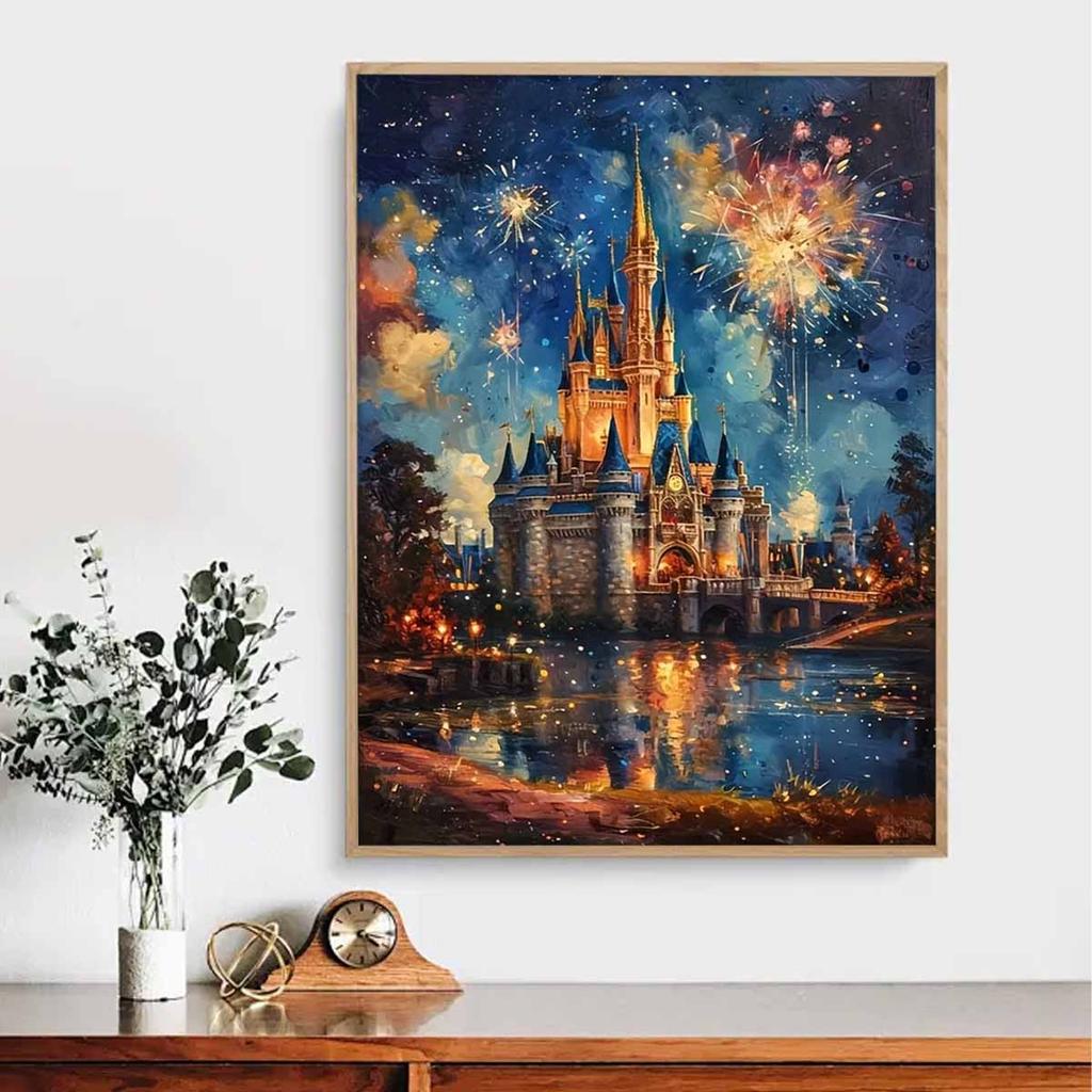 DIY Diamond Painting The Castle In A Fairy Tale Cross Stitch Kit Mosaic Art Diamond Painting Full Circle Diamond Home Decoration