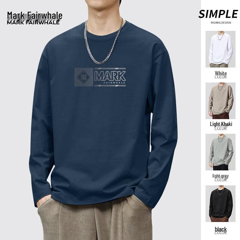 Mark Fairwhale Men's Cotton Long Sleeve Crew Neck T-Shirt