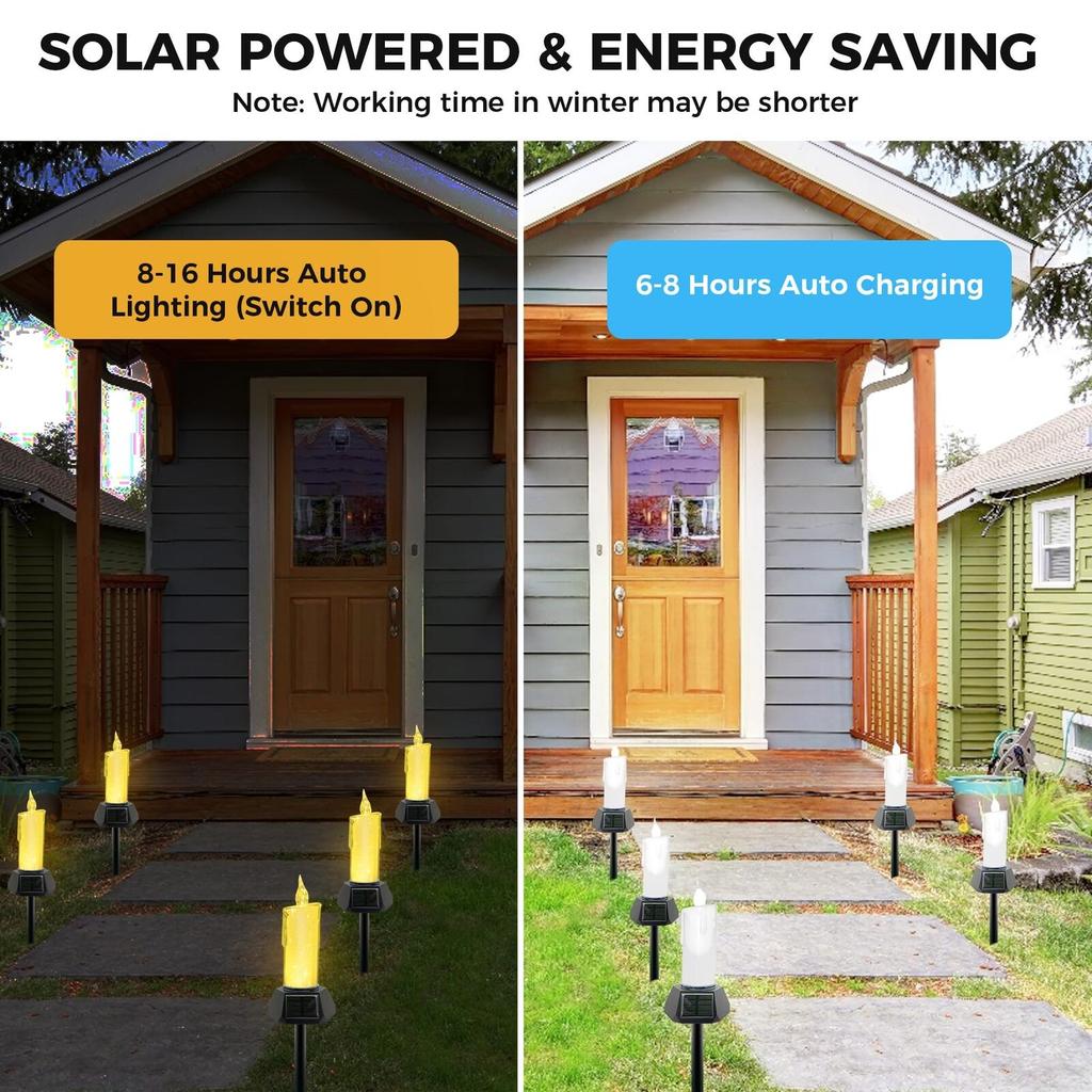 Solar Candle Light Outdoor Candle Ground Light Garden Decorative Light Camping Atmosphere Light