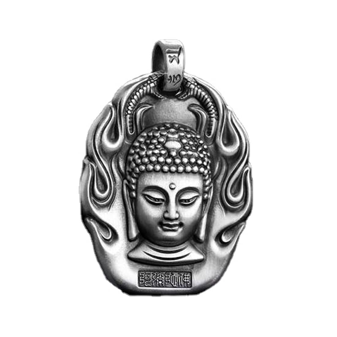 

Necklace for Men and Silver and Stainless Bodhisattva Amulet Good Business Asian Accessories [Rockyu] Women, Steel, Necklace, Pendant, Luck, Luck,
