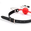 Silicone Ball Gag Mouth Plug Bondage Slave With Metal Nipple Clamps,Fetish Oral Sex Products Toys For Women Adult Games