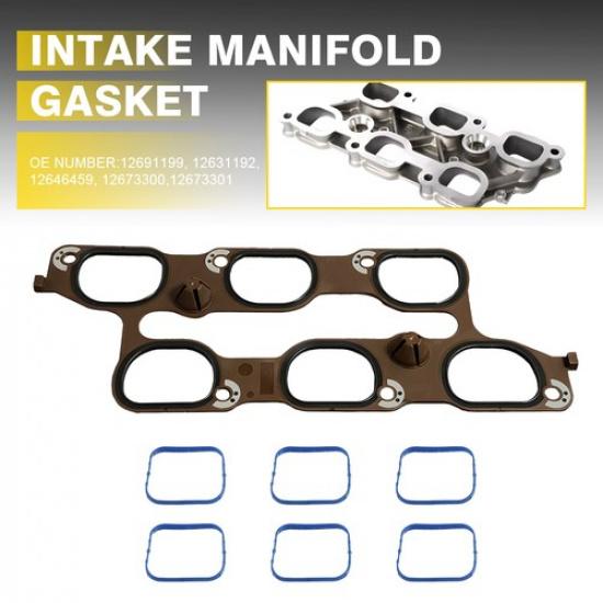 

Cylinder Engine Intake Manifold Gasket Upper Lower for Cadillac CTS SRX 10-15 EV
