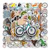 50 Pictures of Animal Bicycle Doodle Personality Cartoon Children's DIY Mobile Phone Case Suitcase Stickers Waterproof