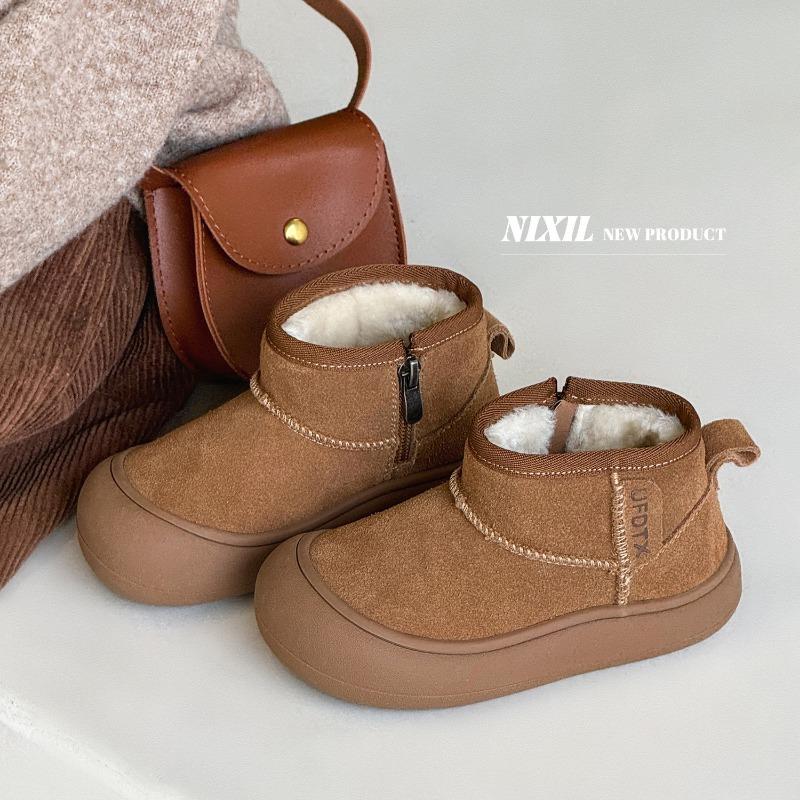 Classmate Winter Children's Snow Boots Low Bang Short Boots Frosted Leather Baby Boots Baotou Boys and Girls Cotton Boots