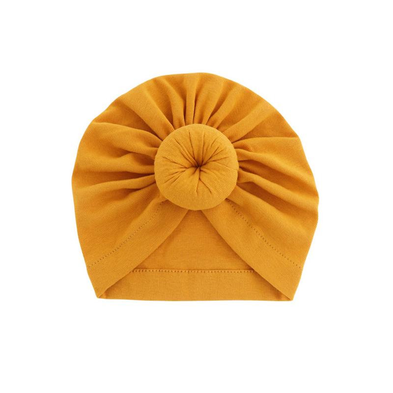 1Pc Knot Headwraps Caps Kid Toddler Beanie Bonnet Cotton Girl Turban Hat Infant Baby