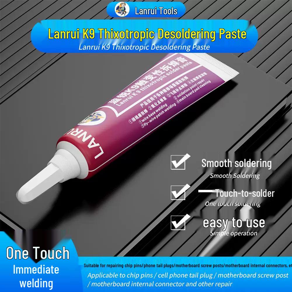 Blue Rui K9 Thixotropic Desoldering Paste for Motherboard Repair - Low Smoke, Oxygen-Free, Connector Seat Application