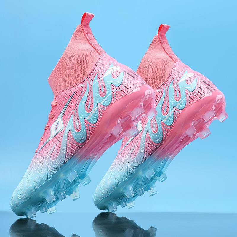 Football Boots Are Lace-up High Elastic Socks Training Artificial Grassland Outdoor Sports Training Football Shoes