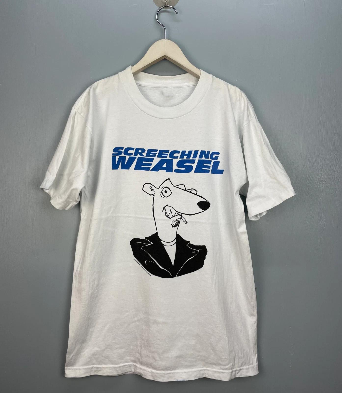 Men s and Women s T-shirts Classic Screeching Weasel Band tee White All Size Shirt,new XL