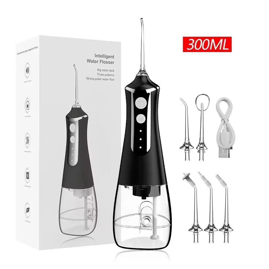 Water Flosser for Teeth Cleaning and Flossing 300ml Water Tank 3 Modes Cordless Rechargeable Oral Irrigator for Home Travel