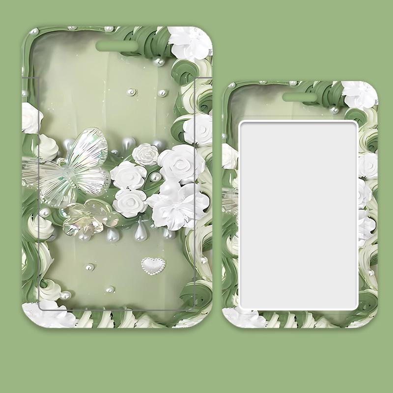 

Держатель для карт Ins Style Flower, студенческая карта Abs, карта на питание, карта метро, автобусная карта, карта самовывоза, защитный держатель для карт с защитой от потери