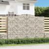 VidaXL Paniers à gabions arqués 2 pcs 300x50x200/220 cm fer galvanisé, gabion, cage de gabion, panier de mur de gabion, mur 3146791