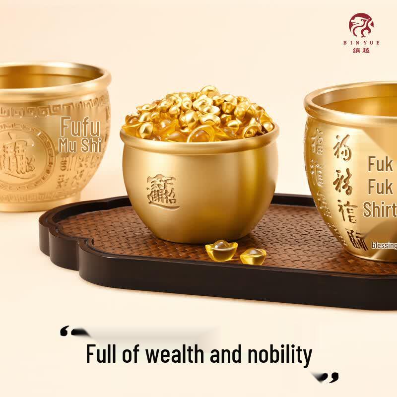 Brass Feng Shui Wealth Accumulation Jar