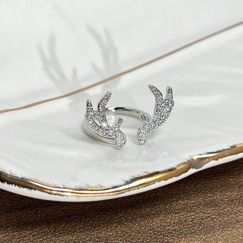 Simple Personality Qixi Festival Antlers Wings a Deer Has You Light Luxury Fashion Ring Women's Exquisite High Sense Niche Ring