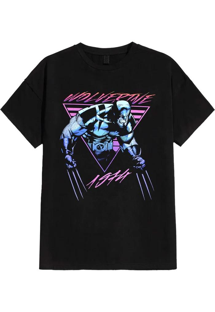 

Модная уличная одежда Marvel Росомаха Высококачественная Мягкая Свободная Дышащая Мужская и Женская Летняя Повседневная Футболка с Коротким Рукавом M