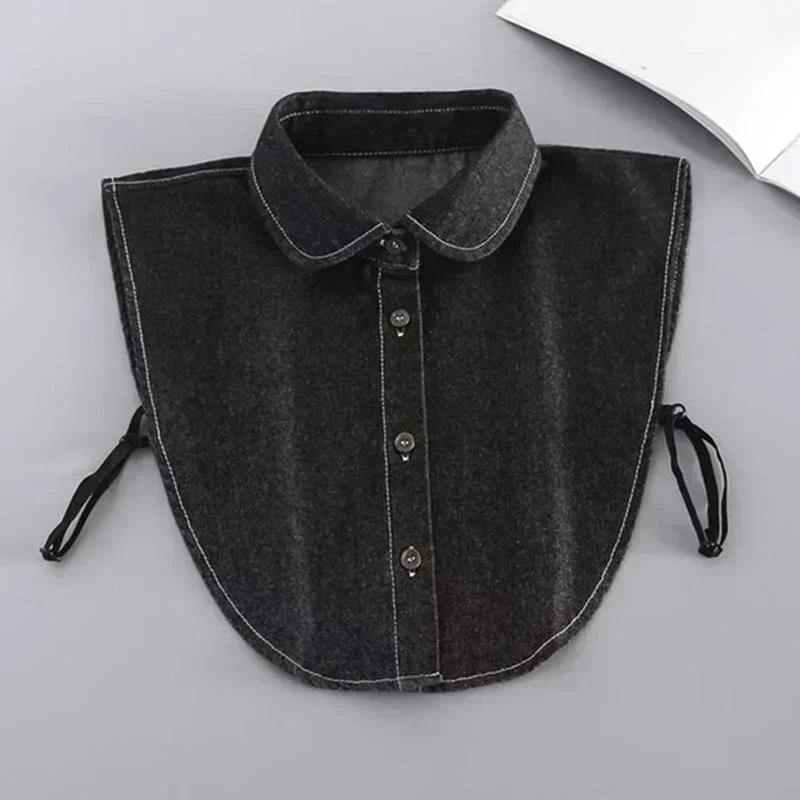 Damen Spitze Abnehmbarer Kragen Vintage Einfarbig Falscher Kragen Revers Bluse Top Verstellbar Frauen Damen Falscher Blusenkragen