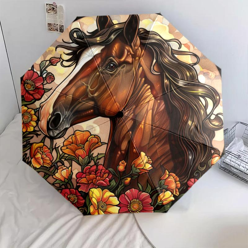 

1 шт. Автоматична складана парасолька - Мультяшний візерунок, Портативна та складана конструкція з 8 спицями, Різдвяні подарунки на День народження