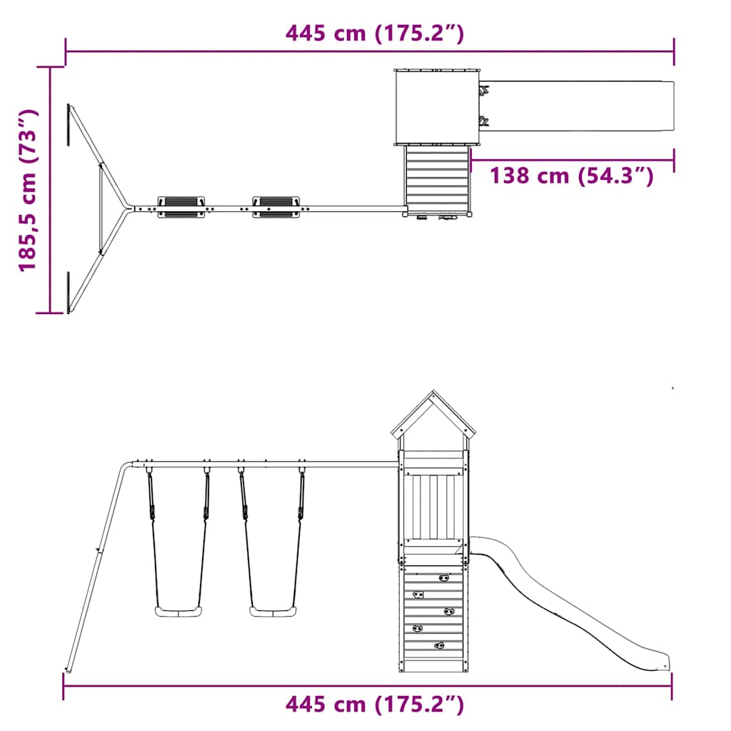 Massivholz-Spielturm aus Douglasie