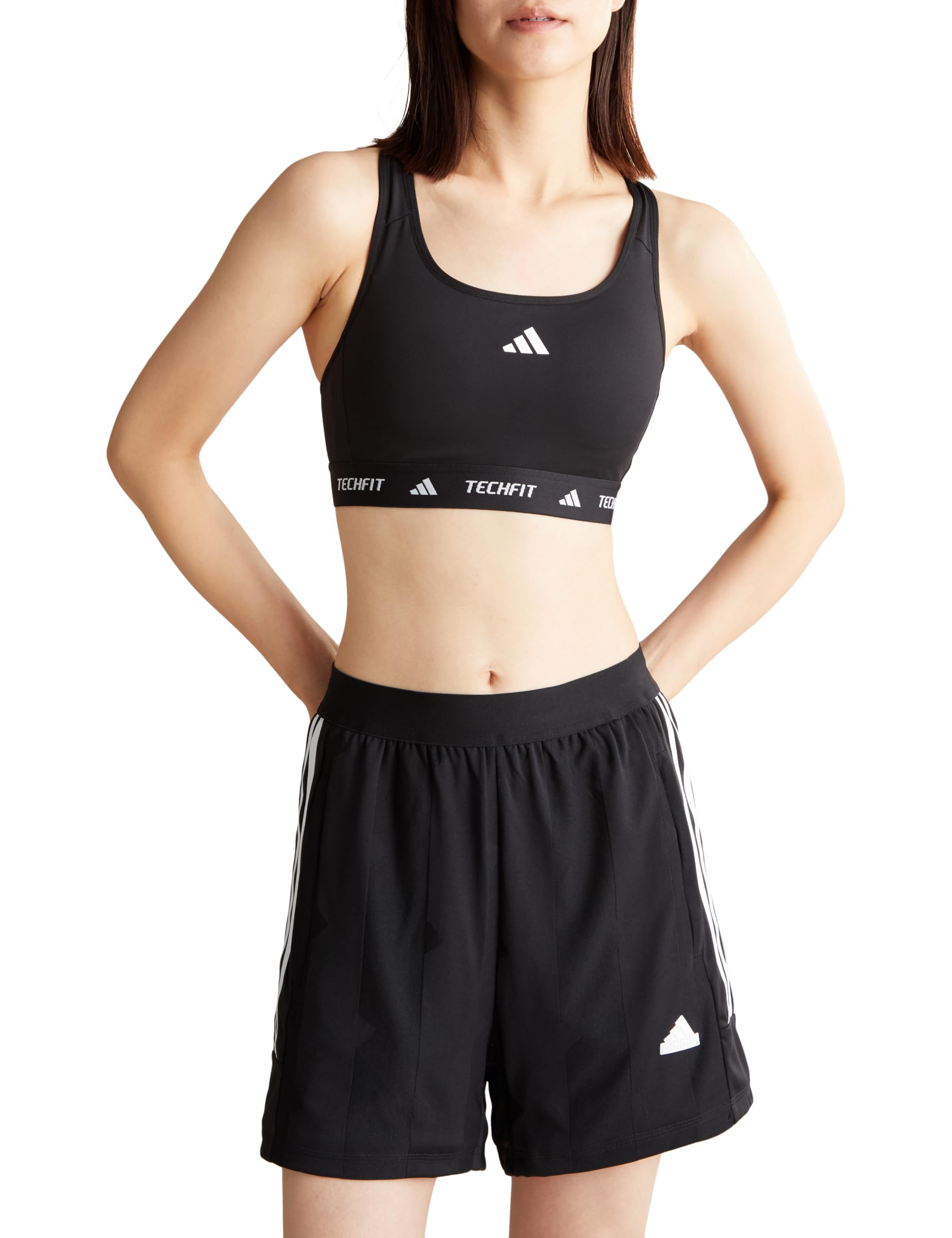 

Спортивный бюстгальтер Adidas JTY20 TechFit со средней поддержкой, черный, женский, (IT2400), J/XLCD