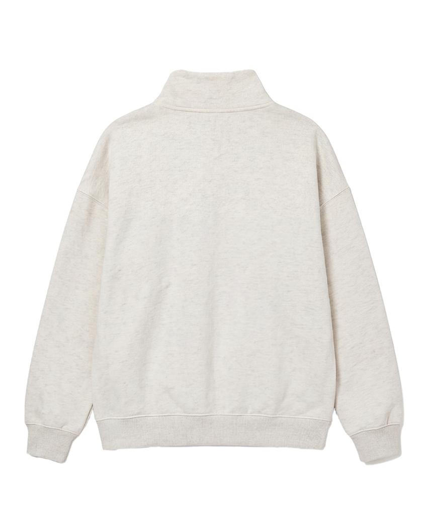 URBANAGE Wild Logo Oversized Half-Zip_Oatmeal