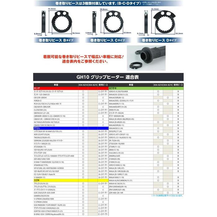 Kijima Grip Heater GH10 Integrated Throttle Type 130mm Button Switch for 22.2mm Handlebars 304-8215