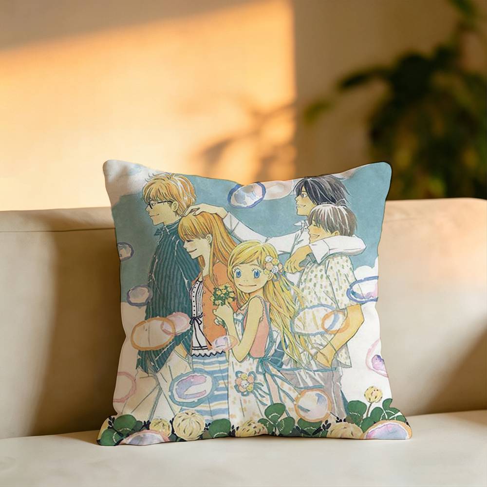 Anime hHoney and Clover Pillow Case Square DoubleSided Sofa Cushion Cover Bedroom Bedside Pillow