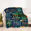 70th Birthday Celebration Blanket Comfortable Suitable for Couch Office Chair Office Four Seasons Universal Playful Design